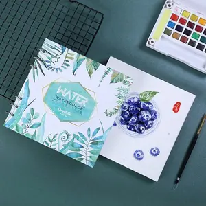 Watercolor Paper Notebook, 1 Set Square Painting Book, Loose Leaf 6 Rings Watercolor Paper, Art Sketch Gouache Painting Notebook