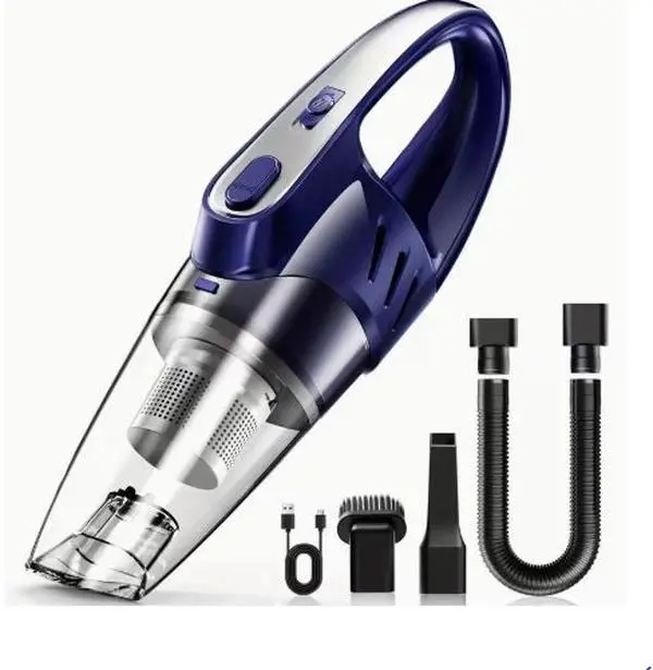 Car Vacuum Cleaner, 6000PA Super Strong Suction Handheld Vacuum, 2000mAh Large Capacity, Low Noise, Comes with Five Matching Accessories, for Car Interiors, Home, and Pet Cleaning, Pink Girly Car Accessories Gift for Women
