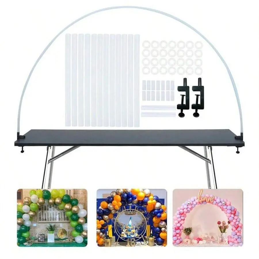 Tabletop Balloon Arch Stand Kit with Adjustable Height 47.24-70.87 Inches, Reusable Balloon Support for Wedding, Birthday Party, Graduation, Thanksgiving and Christmas Decoration, Birthday Decorations, Balloon Arch Set, Balloon Party Supplies