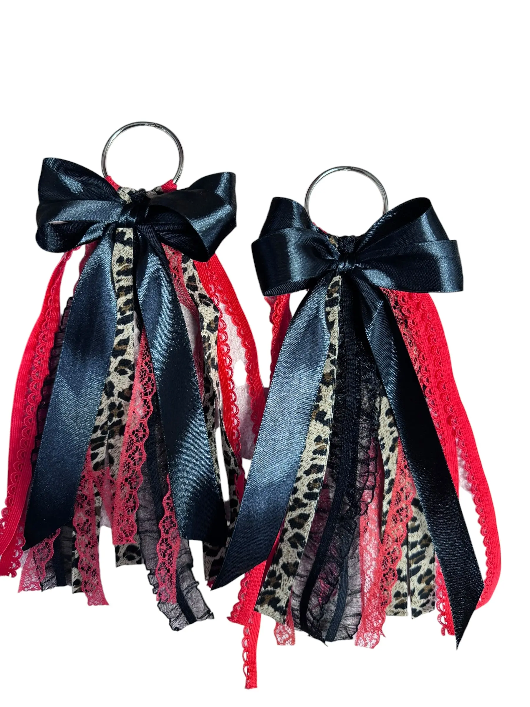 Cowgirl Boot Bows | Western Boot Accessories | Rodeo Outfit Ribbon Bows | Leopard Lace Boot Charms | Country Concert Outfit | Gift for Her
