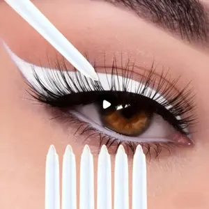 6Pcs Waterproof & Sweat-Proof White Eyeliner Pencil Set - Long-Lasting, Smudge-Proof for Bold Eye Makeup, Easy Glide Formula for Perfect Wings - White, Waterproof Eyeliner, Winged Eyeliner, Sleek Design, Smudgeproof Makeup, Longwear Eye Liner