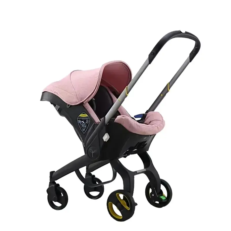 4 in 1 Baby Stroller with Infant Car Seat Travel System Foldable Lightweight Newborn Pushchair Without Latch Base outdoor use