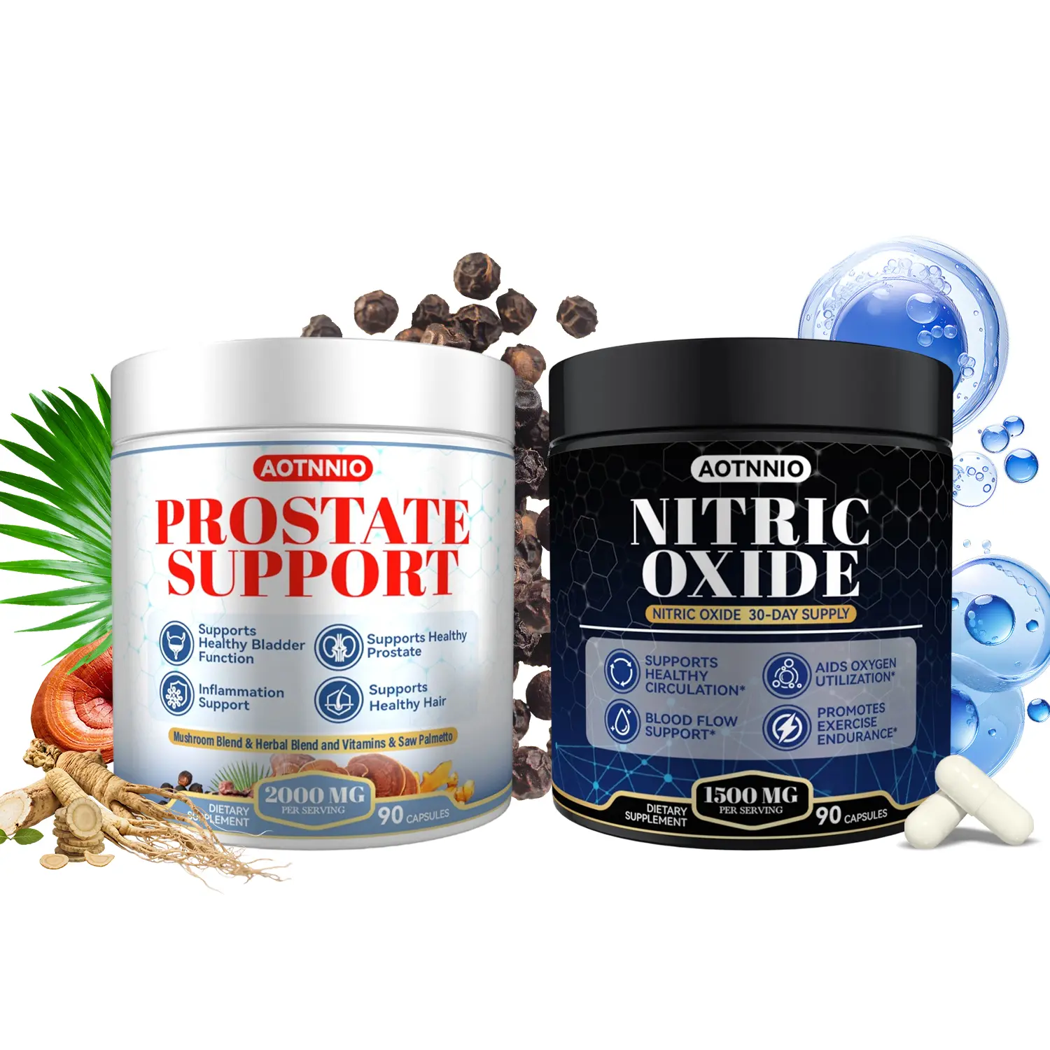 Ultimate Men's Health Trio - Testo Booster + Prostate Health + Nitric Oxide Booster - Supports Testosterone Production - D-Aspartic Acid & 14 Plants - Boost Blood Flow & Stamina - Muscle Mass & Performance Booster