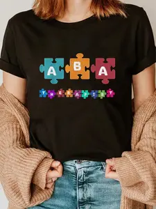 100% Cotton ABA Therapist Educate Behavior Analyst Therapy RBT T-Shirt Breathable Fabric