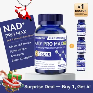 【Buy 1, Get 4】HIILEATHY NAD+ PRO MAX - Premium NAD+ Supplement for Brain Health & Cellular Renewal | Resveratrol + CoQ10 Formula | Anti-Aging & Energy Support-Made in USA
