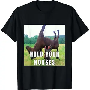 Hold Your Horse Funny Meme For Men Women T-Shirt