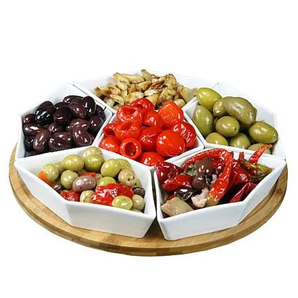 Elama Signature 12" 7-piece Lazy Susan Server Set Elama Signature 12" 7-piece Lazy Susan Server Set