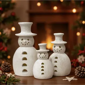 New Hot-Selling Terracotta Snowman Vintage Resin Snowman Christmas Decoration Tabletop Christmas Snowman Ornament Room Decor Ornament Christmas Ornaments Christmas Table Decorations