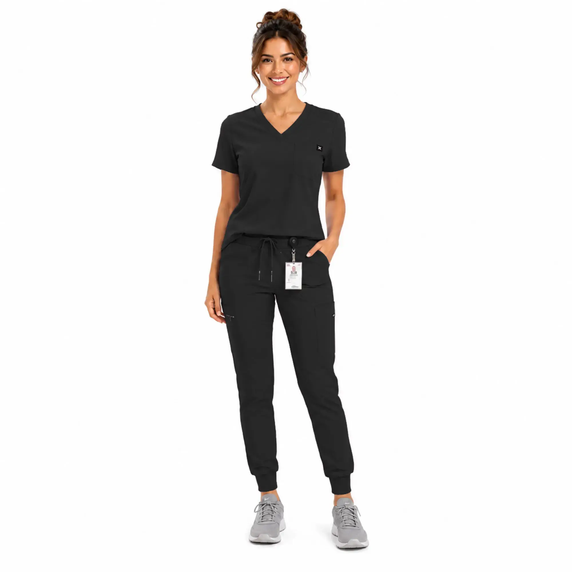 M&M Scrubs Women’s Jogger Scrub Set – Lightweight Stretch V-Neck Top & Jogger Pants with 8 Pockets for Nurses, Doctors & Healthcare Staff