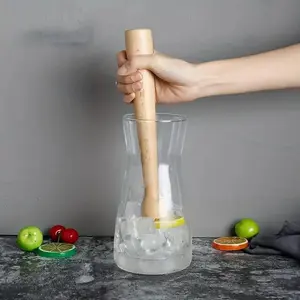 Wooden Muddler for Cocktails, 1 Count Handheld Ice Crusher, Professional Bar Tool for Mojitos, Fruit Drinks, Kitchen Utensils, Home Bar Accessories