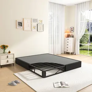 Box Spring 10 Inch High Profile Box Spring for  Bed,  Size Bed Base 3500 lbs Black Heavy Duty Metal Mattress Foundation with Easy Clean Cover, Easy Assembly