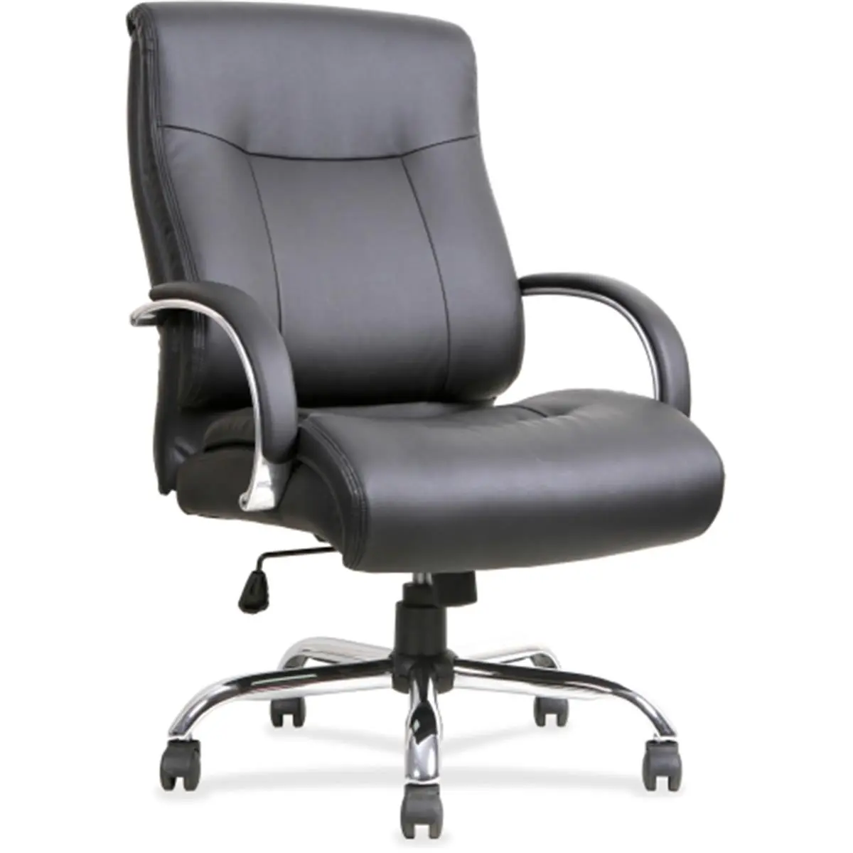 L'Oréal Paris Deluxe Big and Tall Leather Office Chair, Executive High-Back Swivel with Padded Chromed Arms and Height Adjustable Seat, Supports up to 450 lb, 29 In. Base Diameter