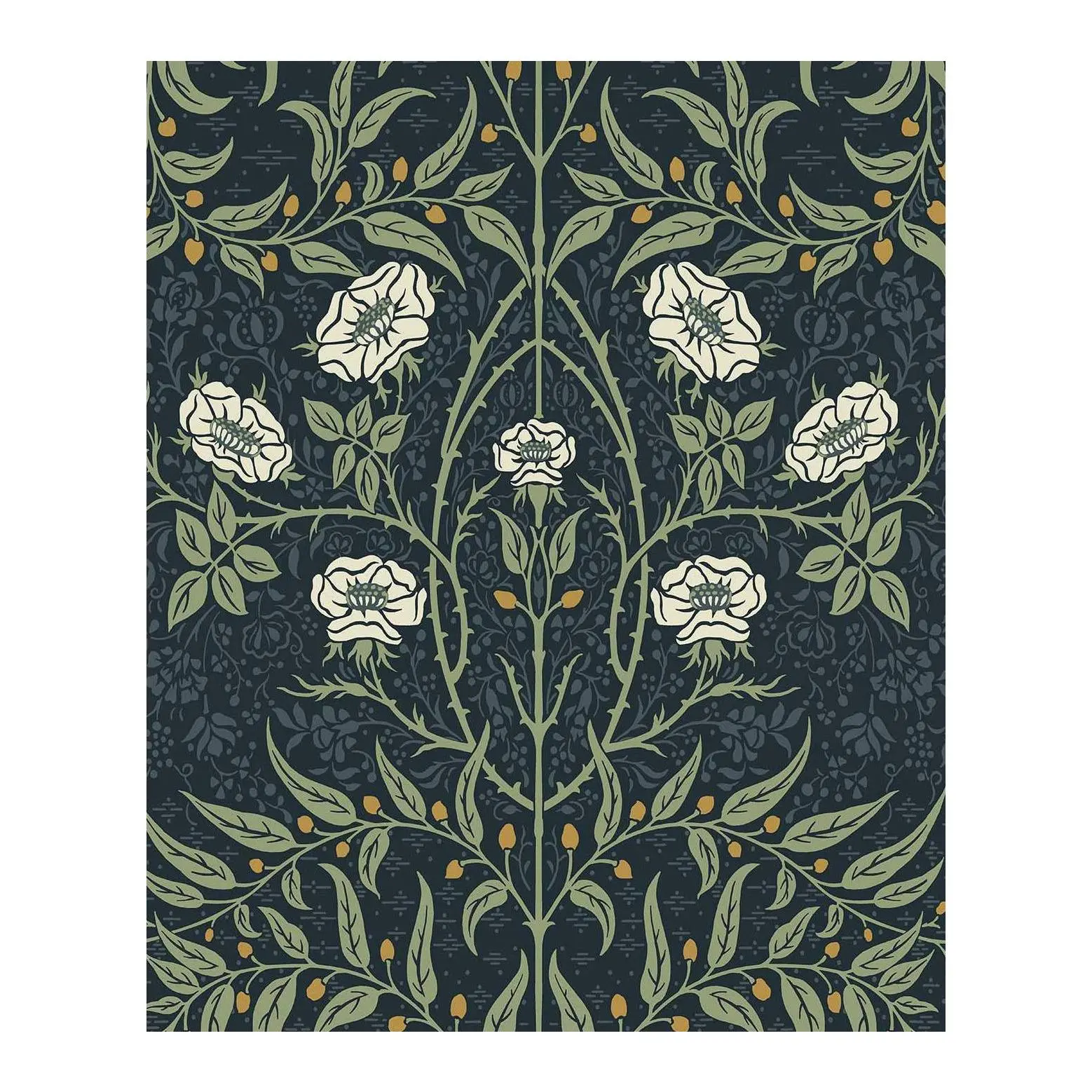 NextWall Stenciled Floral Vintage Peel and Stick Wallpaper NextWall Stenciled Floral Vintage Peel and Stick Wallpaper