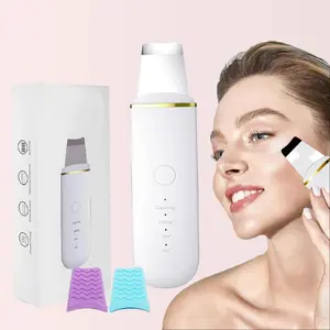 Skin Scrubber, Rechargeable,Peeling Shovel Skin Scraper,Facial Cleaner with High-frequency Vibration Massage & Four Modes For Deep Cleansing,Face Spatula Blackhead Remover Facial Deep Cleansing Black Head Removal Pore Cleaner Tools