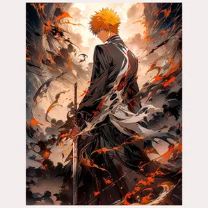 Bleach Ichigo Kurosawa Anime Poster, Bleach Ichigo Kurosaki Manga Decor Posters - NO FRAME