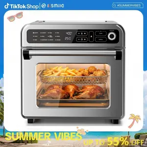 Kismile 18QT/25QT Air Fryer Toaster Oven Combo, 12-in-1 Countertop Convection Airfryer Oven, Adjustable 70–450℉ Temperature, Bake, Roast, Reheat & Broil, Fits 8-10″ Pizza, Complete Accessories Included