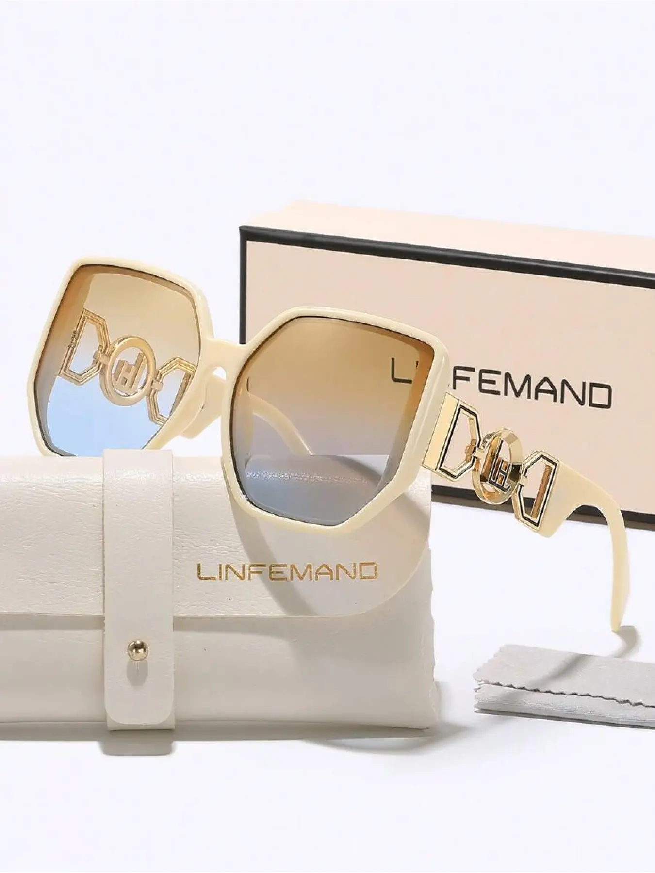 Women's Oversized Fashion Glasses, Square Eyewear with Decorative Lenses, Summer Accessory, Perfect Holiday Gift for Her