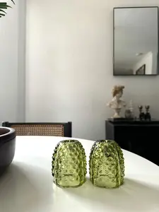 Vintage Fenton Green Hobnail Fairy Top