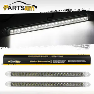 Partsam 2PCS 17" White 23LED Surface Mount Truck Reverse Backup Tail Light Bars Waterproof