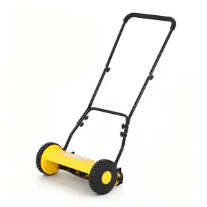 Manual Lawn Mower, 14 Inch 5-Blade Walk-Behind Cordless Grass Cutter, Adjustable Cutting Heights, Lightweight & Easy Assembly Push Reel Lawn Mower for Yard, Garden