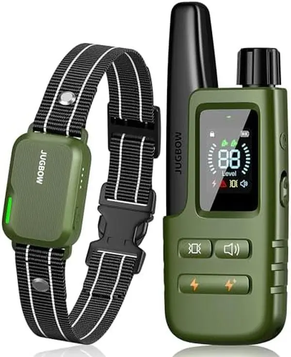 Jugbow Dog Shock Collar - 4200FT Dog Training Collar with Remote Innovative IPX7 Waterproof with 4 Training Modes, Rechargeable E-Collar for All Breeds
