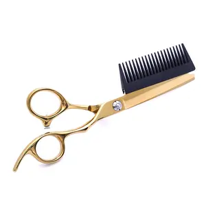 1PC Professional Hairdressing Scissors With Detachable Comb, Creative Haircut Scissors, Barber Salon Household Hairdressing Tool