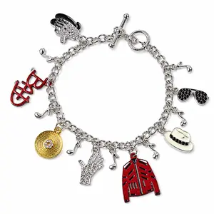 Michael Jackson BAD Charm Bracelet - Fan Jewelry with Iconic MJ Hat, Glove, Jacket & Music Charms, Ideal for Father's Day Gifts, Birthday Gift Ideas