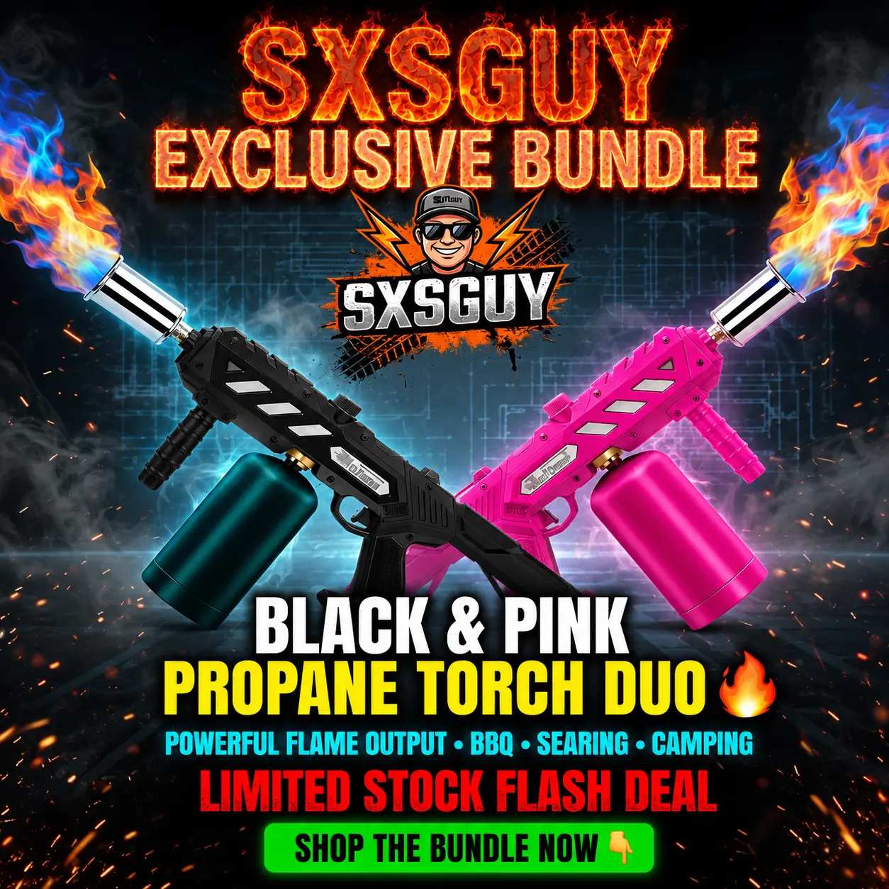 SXSGUY's Pick – ARTFLAMM Powerful Propane Torch, Kitchen Blow Torch Gun with Adjustable Flame, Torch Burner Flamethrower for BBQ, Charcoal Lighter, Campfire, Weeding (Tank Not Included)