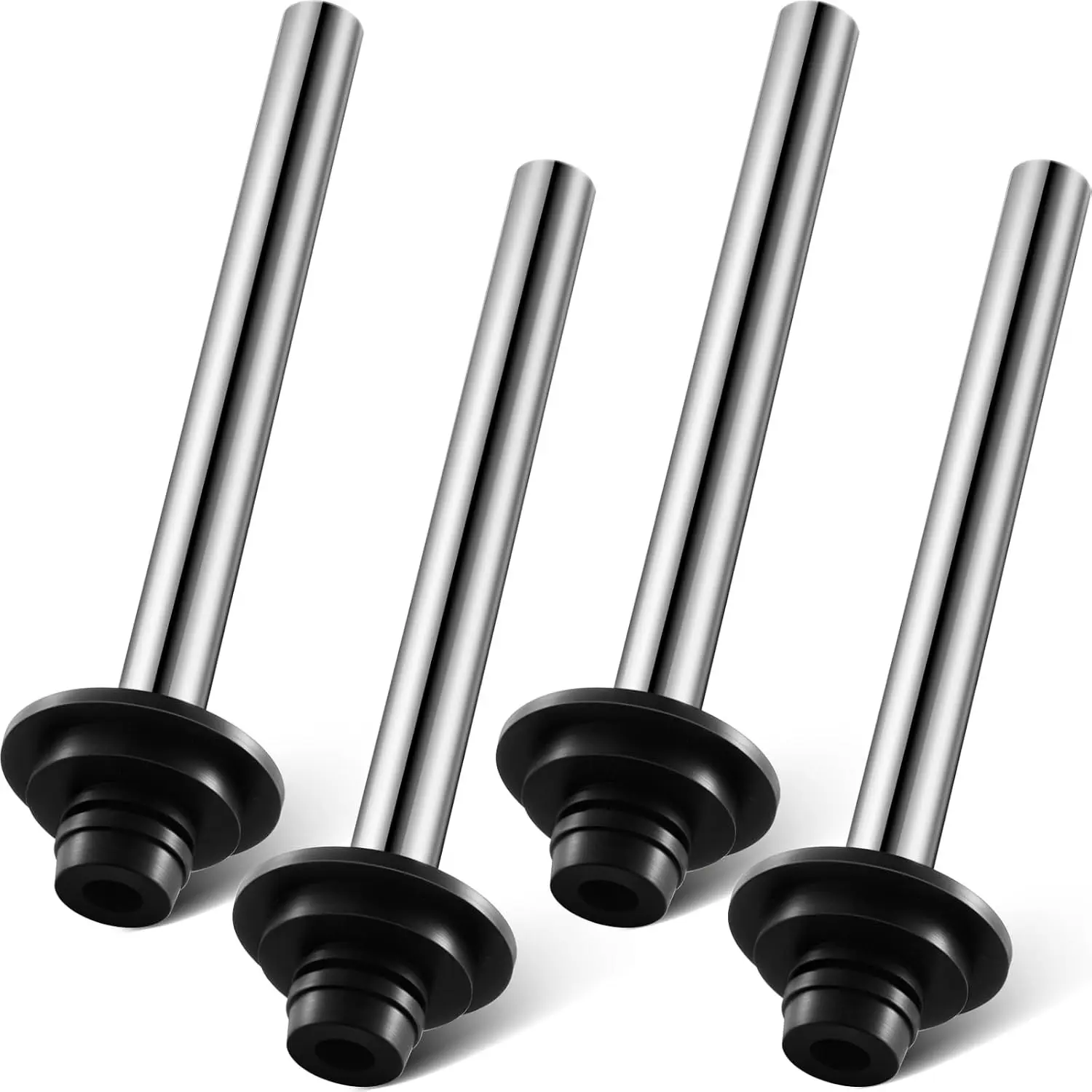 Tandefio 4-Pcs Stainless Steel & Rubber Universal Overflow Plug Stopper Strainer, Contemporary Modern Sink Accessory with 1"-1.5" Drain Pipe Fittings, Wear-Resistant for Commercial Bathroom Sinks (Universal Fit)