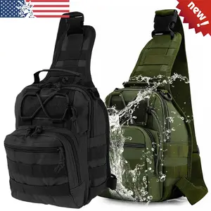 Men's Crossbody Bag, Tactical Compact Shoulder Bag, Molle, EDC Chest Bag, Multifunctional, Adjustable Shoulder Strap, Durable, Wear-resistant, Travel, Camping, Trekking, Outdoor Sports Backpack, Gym Bag, New Year's Party, Christmas Gift