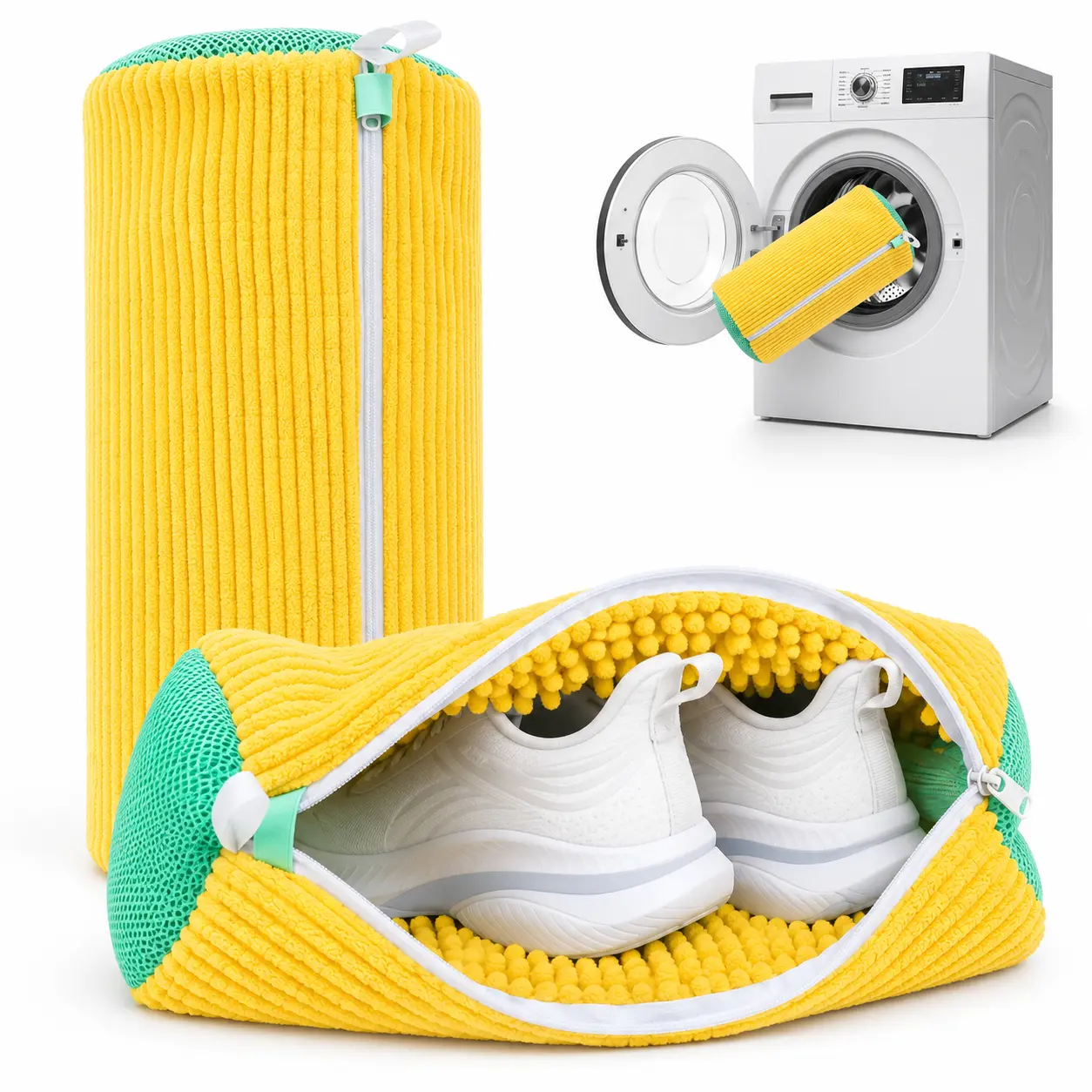 2026 Upgrade Laundry Shoe Washing Bag for Washing Machine - Protect Your Footwear during the Wash Accessories shoe washing,Mesh Accessory mesh laundry Grey