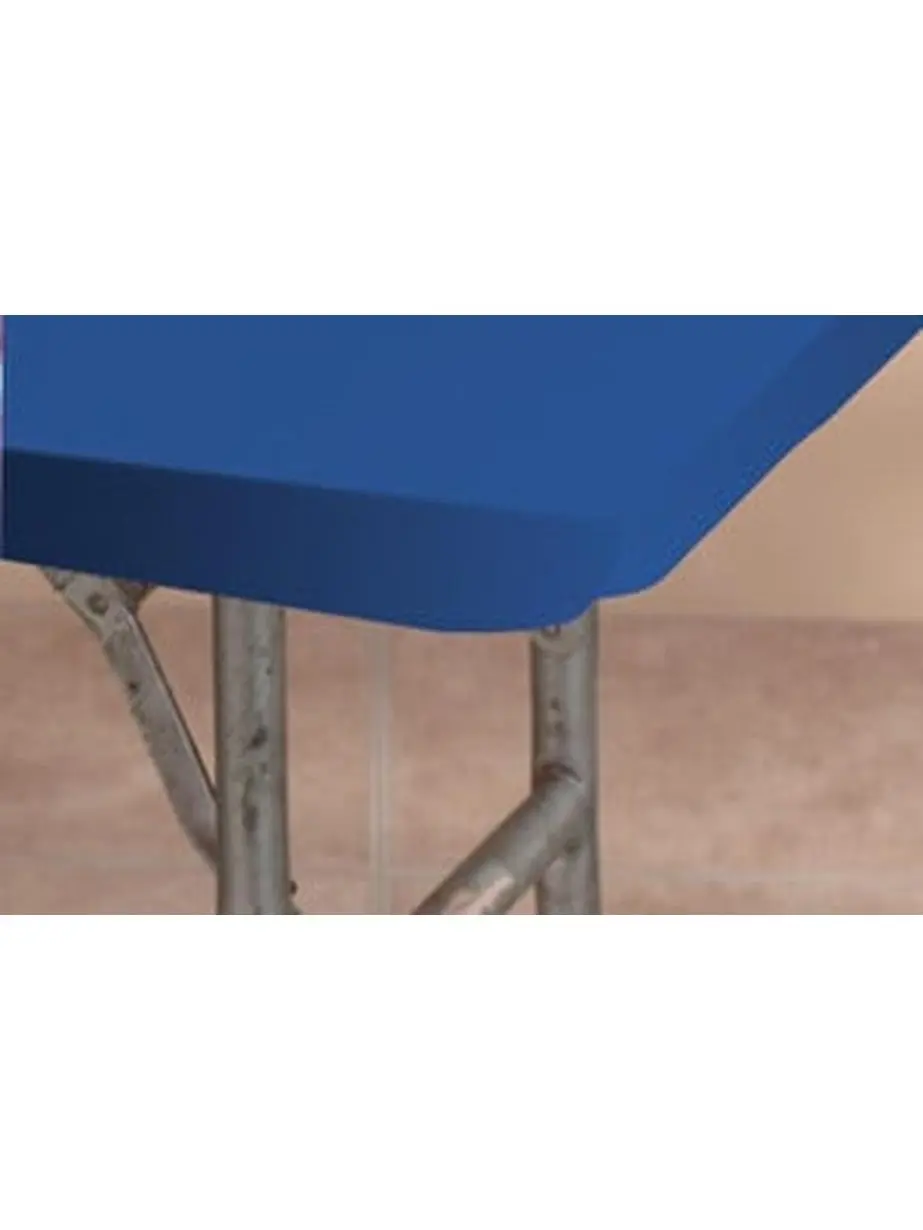 Kwik-Covers Fitted Plastic Round Indoor-Outdoor Tablecloths with Elastic Edges - 42-48 in, Blue, Pack of 25, Vinyl Material - Ideal for Wedding Use (Includes Tape)