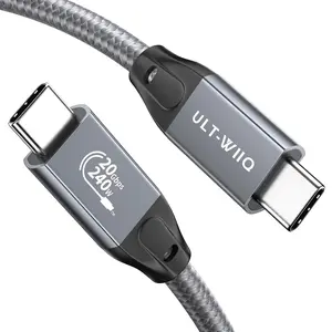 ULT-WIIQ 5FT Nylon Braided USB C to USB C 3.2 Gen 2 x 2 Video Cable for Monitor, 4K@144Hz 60Hz Display Cable, 20Gbps Data Transfer, 240W PD 3.1 High Speed Fast Charging
