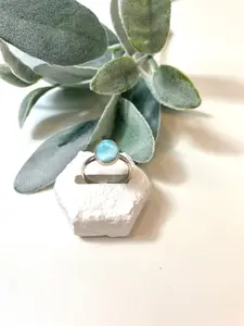 Blue Larimar Ring, Oval, 9
