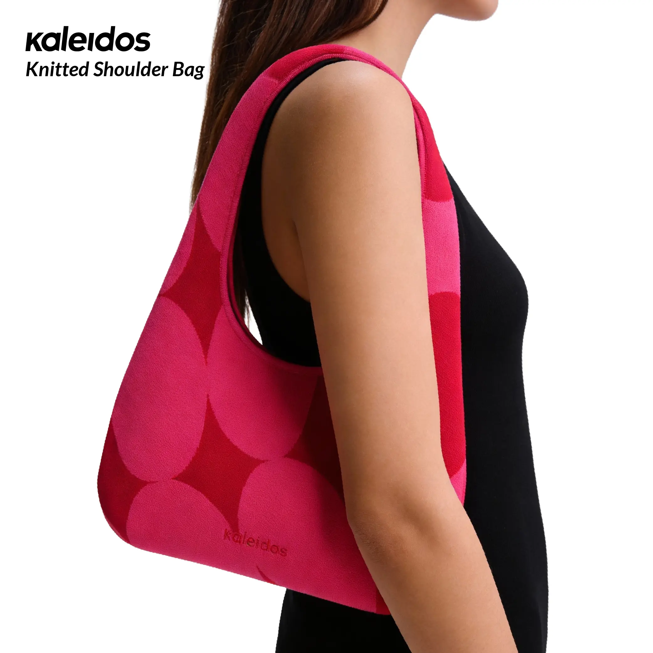 Kaleidos Knitted Shoulder Bag | Lightweight & Sustainable Material, Vibrant Design