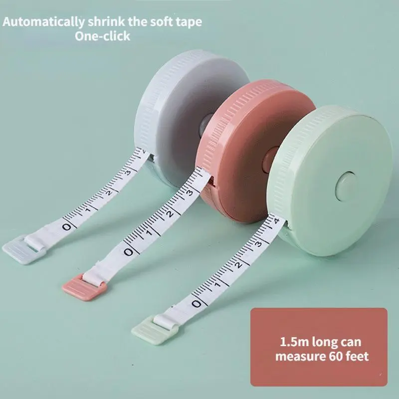 A plastic tape measure, 150cm/60in, clothing measuring tape measure, cute mini soft measure, self-retracting, Retractable tape measure