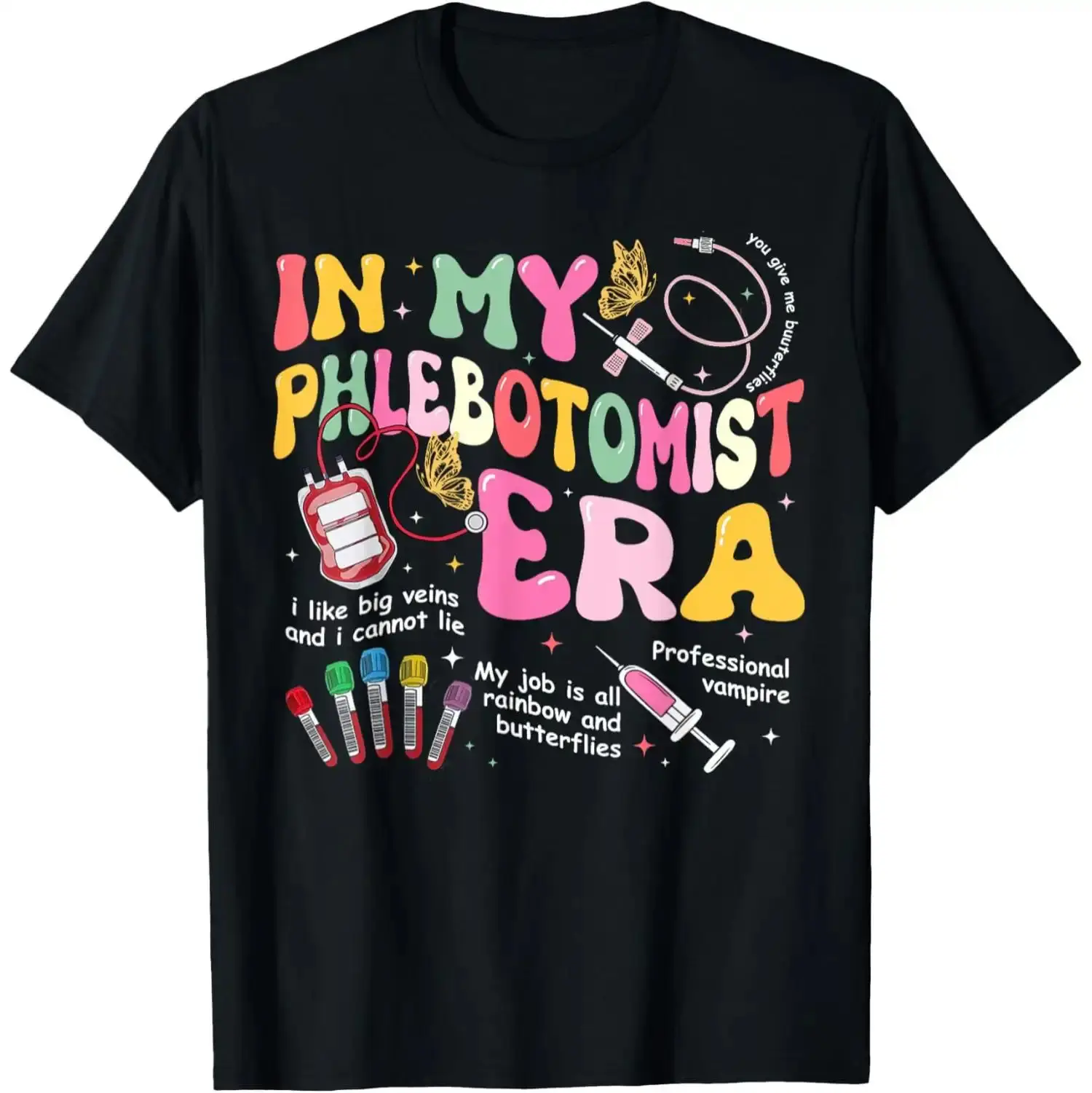 Men's Oversized Fit Breathable Cotton Fabric Phlebotomy Era Groovy Phlebotomist Tech Nurse T-Shirt