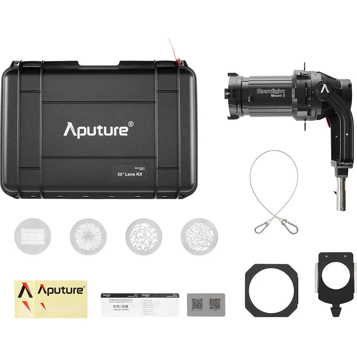 Aputure Spotlight Mount II Projection Lens Modifier Kit with 50 Degree Lens for STORM 400x and STORM 700x fixtures
