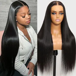 Tuneful Natural Black Straight Hair Wig For Women 13x6 Lace Frontal Wig 180% Density HD Tranparent Lace Front Wigs Human Hair P4/27 Pre Plucked 32 Inch