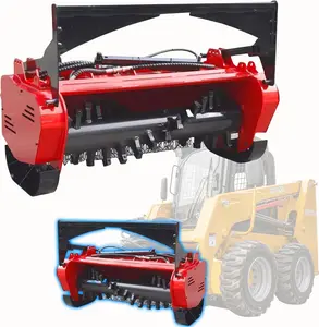 MIVA Forestry Mulcher Attachment 46-Inch Skid Steer Mulcher for Bobcat with 10-30MPa Pressure & 2200-3000RPM Speed Ideal for Clear Land & Weed Management