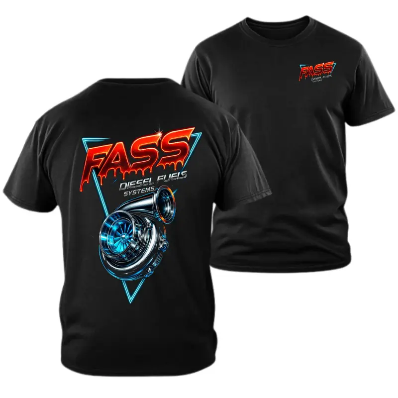 Diesel Fuel System T-Shirt with Neon Turbocharger Pattern, Car Streetwear Double-Sided Pattern T-Shirt, Gift for Diesel Enthusiasts and Mechanics,  Holiday Gift, Birthday Gift, Fashionable and Comfortable, Unisex Casual Tshirt. t shirts women boho summerw