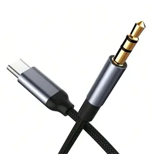 USB-C to 3.5mm Audio Aux Cable, Car Headphone Adapter Compatible with iPhone 16 15 Pro Max Samsung Galaxy S24, Data Transfer Line Auxiliary Cord Type C Wired