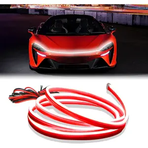 71-inch High-Brightness  Hood Gap LED Light Strip - Daytime Running Lights Universal Auto Exterior Decor Accessories (White)