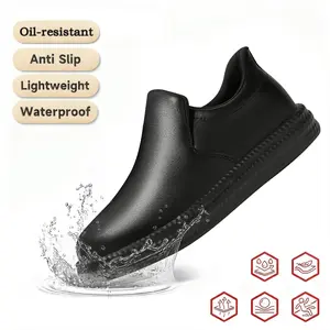 Non Slip Work Shoes - High-Quality Anti-Slip Rubber Sole, Classic Black, Professional Chef Shoes, Waterproof & Oil-Resistant, Ideal for Indoor & Outdoor Use, Safety & Functional Footwear