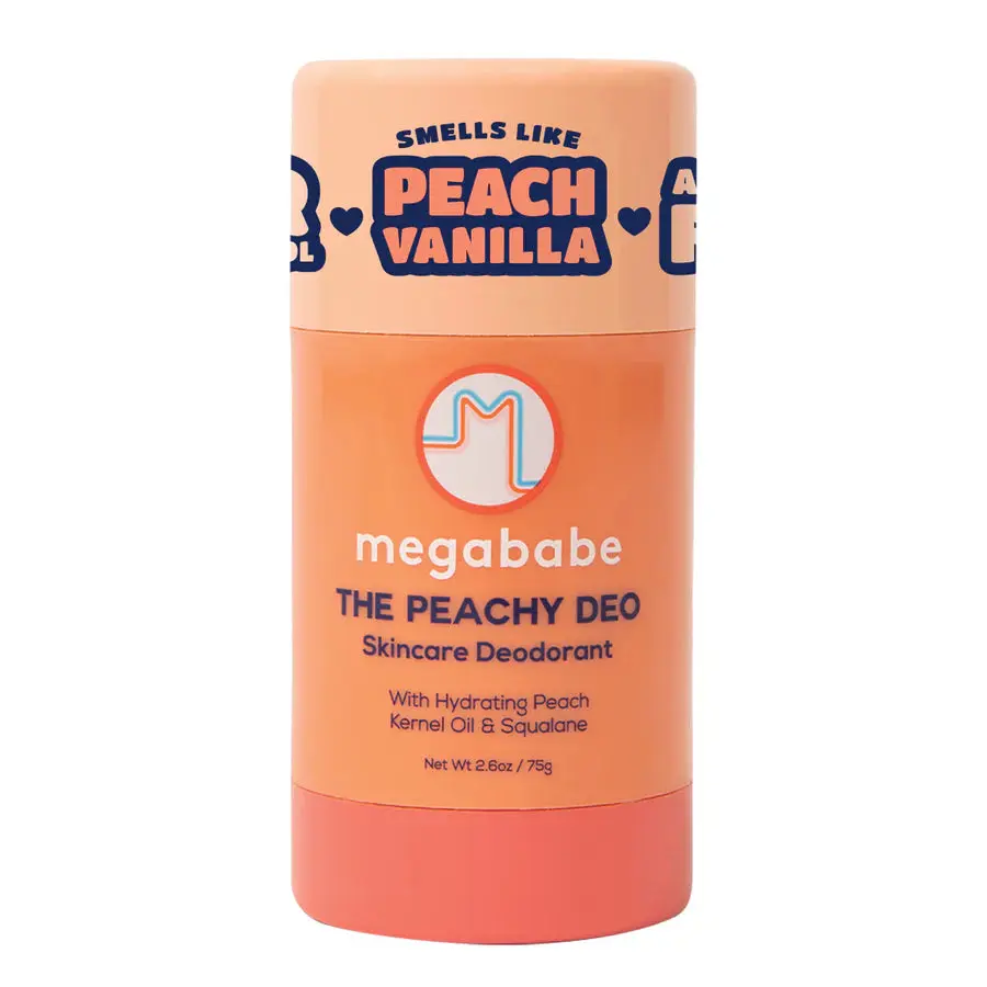 Megababe The Peachy Deo, Peach-Vanilla, 72Hr Protection, Aluminum-Free, 2.6 oz