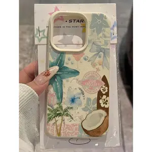 Ocean Elements Bow and Coconut Pattern TPU Phone Case: Simple yet beautiful, compatible with Apple iPhone 17/16/15/14/13/12/11/X/XS/XS Max. A perfect holiday gift for friends, family, and yourself.
