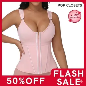 Waist Trainer For Women Corset Shapewear With Zipper Body Shaper Tummy Control Girdle