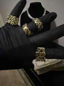 10K Color Gold Nugget Ring - 20g, Nano Ceramic H65, Permanent Color, Non-Gold Plated Costume Jewelry