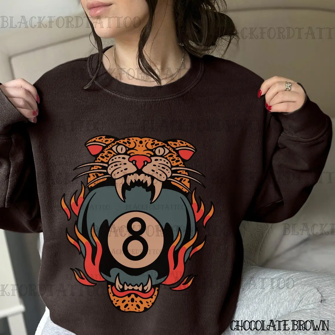 Lucky Sweatshirt Leopard Tattoo Flash Shirt Y2k Hoodie Alt Clothing Gym Pump Cover Aesthetic Streetwear Top Trending Shirts That Go Hard