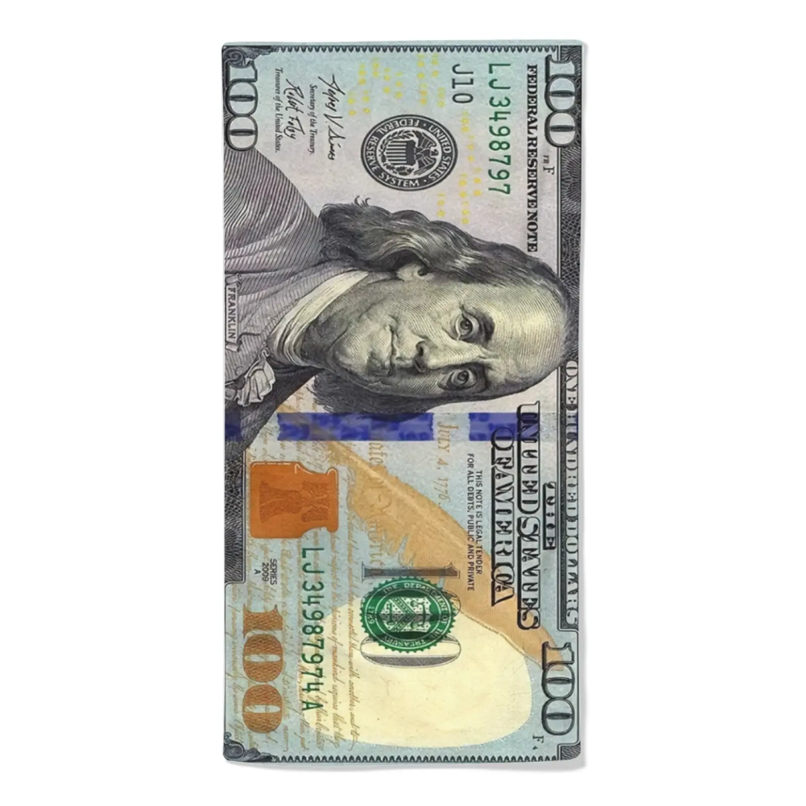 Luxury Cash Print Hand Towel, Novelty Money-Inspired Bathroom Towel, Soft Absorbent Microfiber Decorative Guest Towel for Bathroom, Kitchen, Gym, Spa, 16×24in (40×60cm)